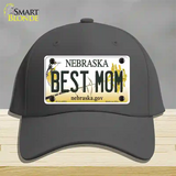 Best Mom Nebraska Novelty License Plate Hat Cotton / Charcoal