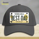 Best Dad Nebraska Novelty License Plate Hat Cotton / Charcoal