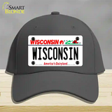 Wisconsin Dairyland Novelty License Plate Hat Cotton / Charcoal