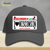 I Love Wisconsin Novelty License Plate Hat Cotton / Charcoal