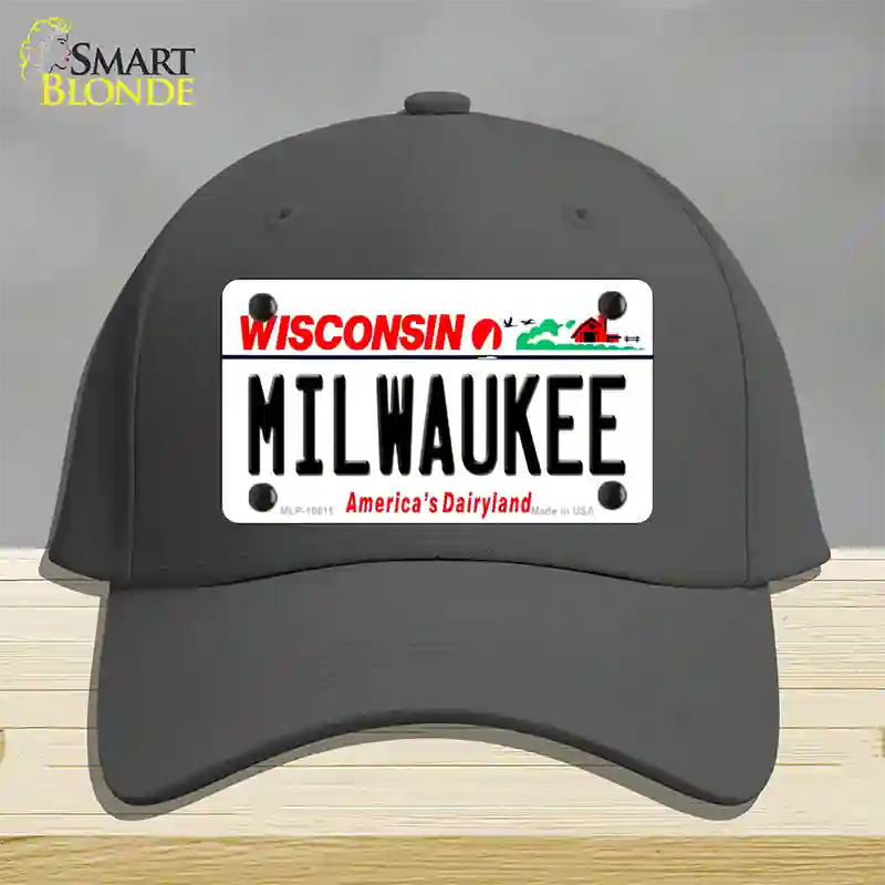 Milwaukee Wisconsin Novelty License Plate Hat Cotton / Charcoal