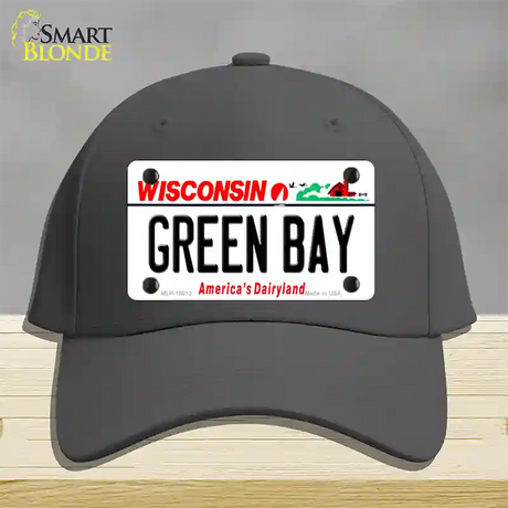 Green Bay Wisconsin Novelty License Plate Hat Cotton / Charcoal