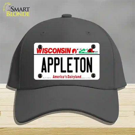 Appleton Wisconsin Novelty License Plate Hat Cotton / Charcoal