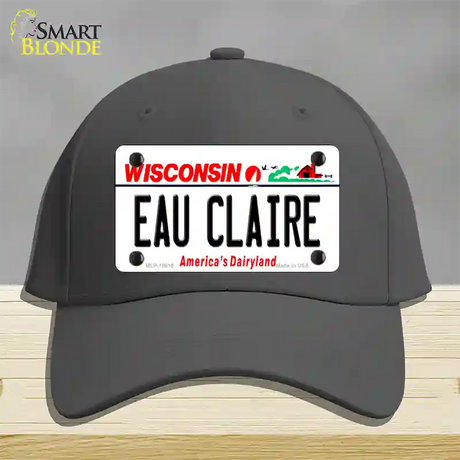 Eau Claire Wisconsin Novelty License Plate Hat Cotton / Charcoal