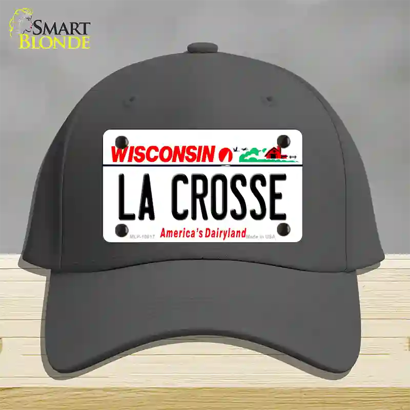 La Crosse Wisconsin Novelty License Plate Hat Cotton / Charcoal