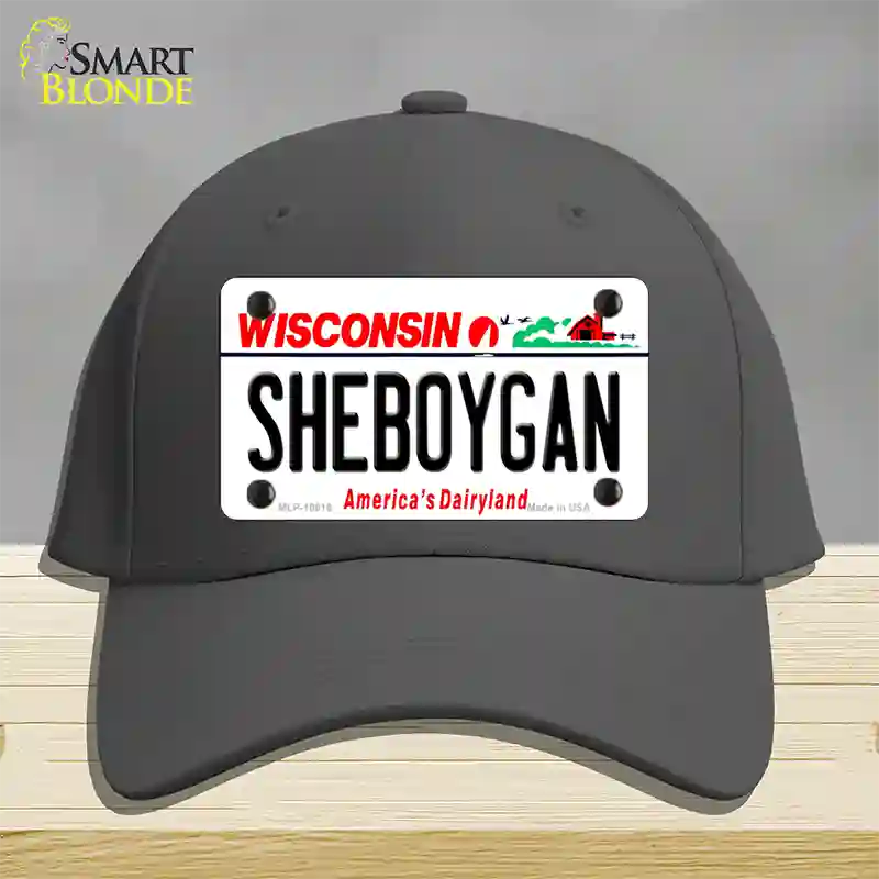 Sheboygan Wisconsin Novelty License Plate Hat Cotton / Charcoal