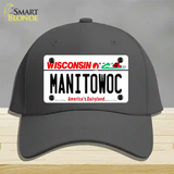 Manitowoc Wisconsin Novelty License Plate Hat Cotton / Charcoal