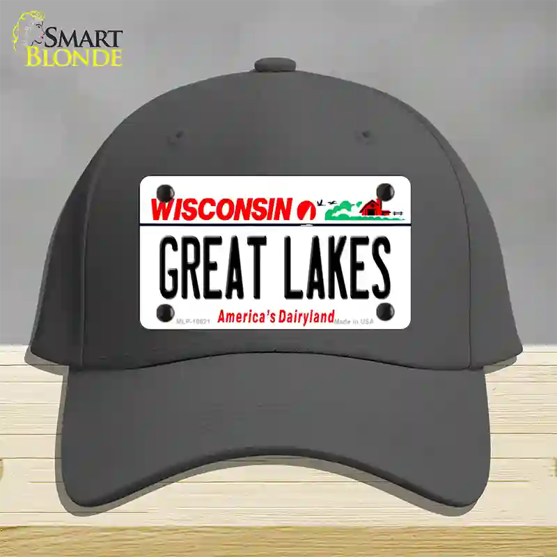 Great Lakes Wisconsin Novelty License Plate Hat Cotton / Charcoal