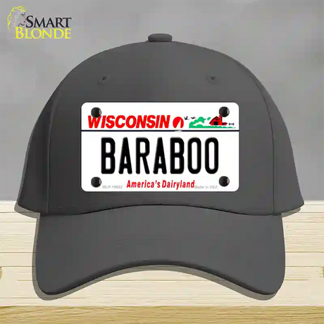 Baraboo Wisconsin Novelty License Plate Hat Cotton / Charcoal