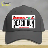 Beach Bum Wisconsin Novelty License Plate Hat Cotton / Charcoal