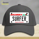 Surfer Wisconsin Novelty License Plate Hat Cotton / Charcoal