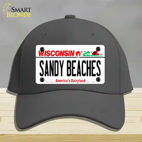 Sandy Beaches Wisconsin Novelty License Plate Hat Cotton / Charcoal