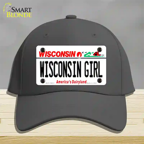 Wisconsin Girl Wisconsin Novelty License Plate Hat Cotton / Charcoal