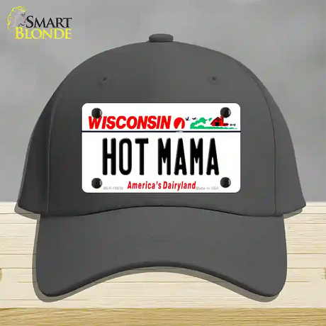 Hot Mama Wisconsin Novelty License Plate Hat Cotton / Charcoal