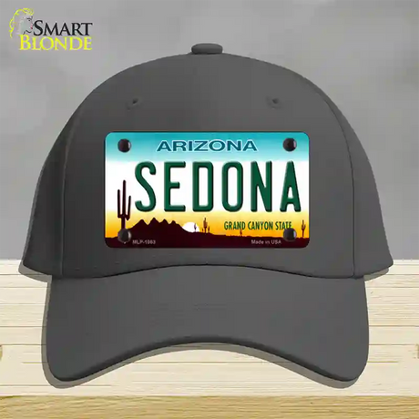 Sedona Arizona Novelty License Plate Hat Cotton / Charcoal