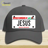 Jesus Wisconsin Novelty License Plate Hat Cotton / Charcoal