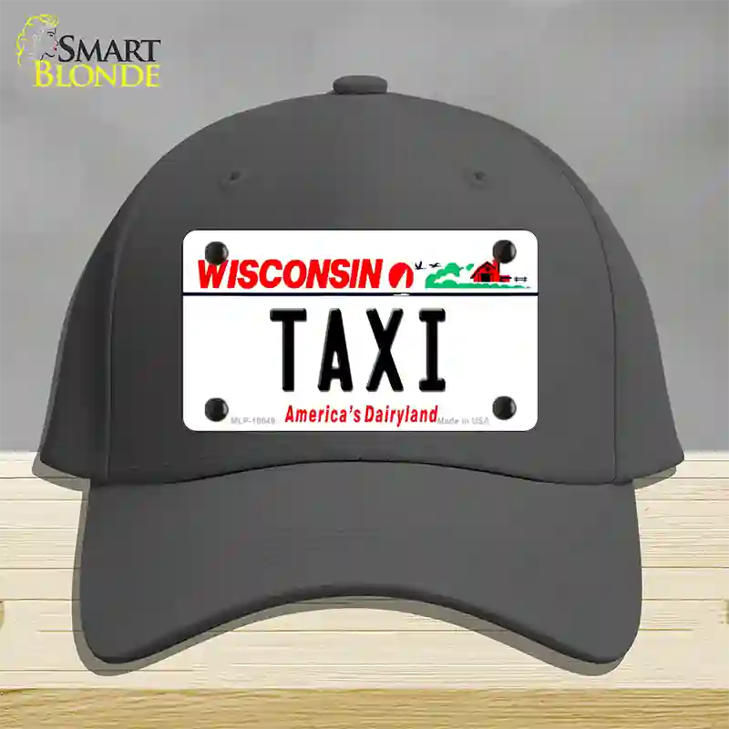 Taxi Wisconsin Novelty License Plate Hat Cotton / Charcoal