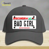 Bad Girl Wisconsin Novelty License Plate Hat Cotton / Charcoal