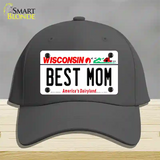 Best Mom Wisconsin Novelty License Plate Hat Cotton / Charcoal