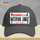 Waterpark Junkie Wisconsin Novelty License Plate Hat Cotton / Charcoal