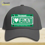 I Love Vermont Novelty License Plate Hat Cotton / Charcoal