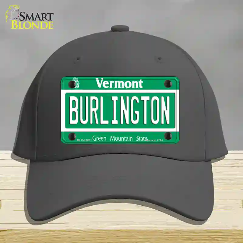 Burlington Vermont Novelty License Plate Hat Cotton / Charcoal