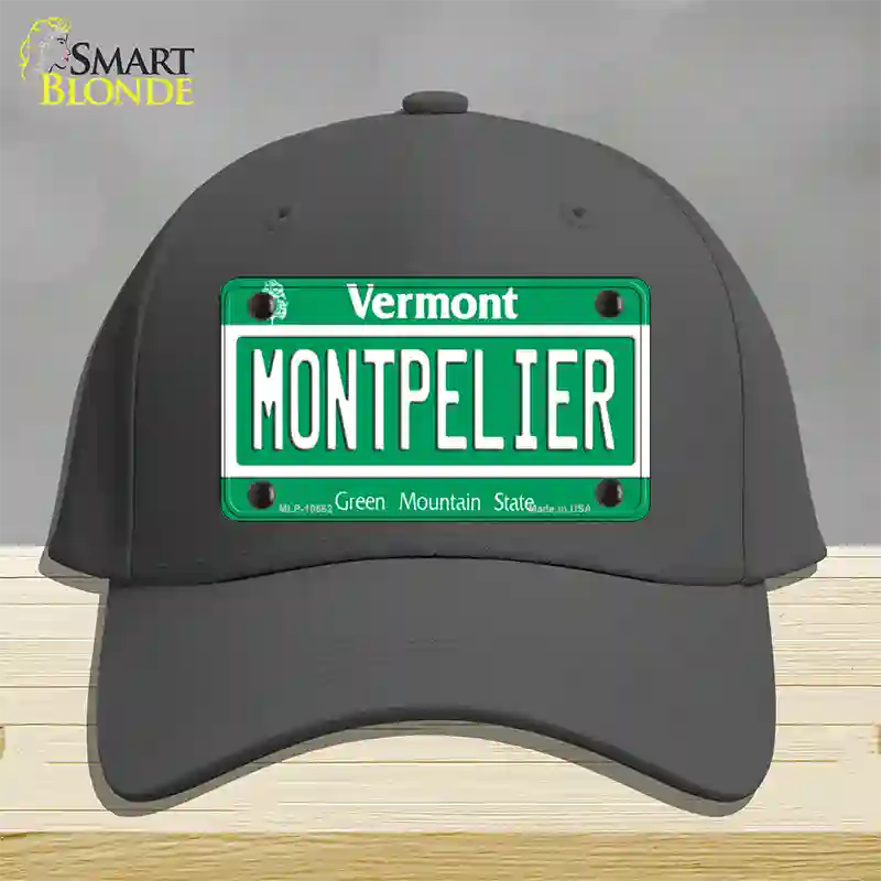 Montpelier Vermont Novelty License Plate Hat Cotton / Charcoal