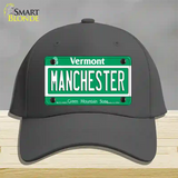 Manchester Vermont Novelty License Plate Hat Cotton / Charcoal