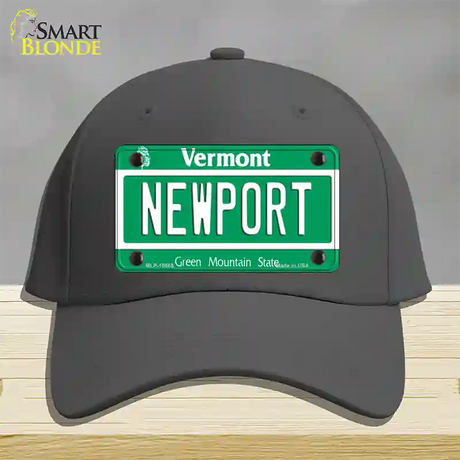 Newport Vermont Novelty License Plate Hat Cotton / Charcoal