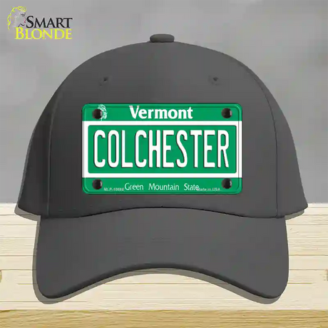 Colchester Vermont Novelty License Plate Hat Cotton / Charcoal