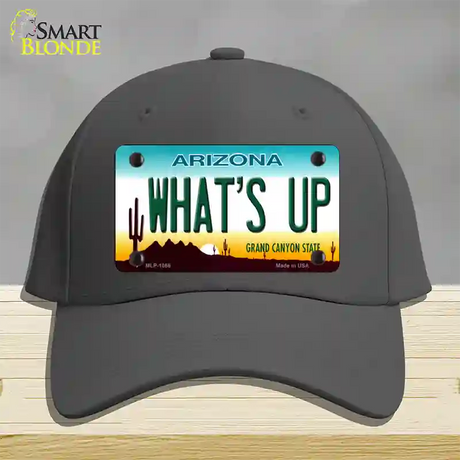 Whats Up Novelty License Plate Hat Cotton / Charcoal