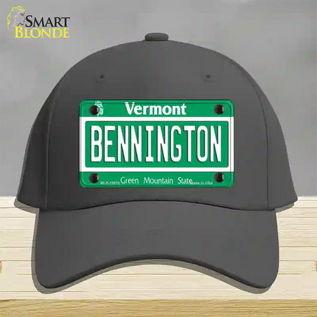 Bennington Vermont Novelty License Plate Hat Cotton / Charcoal