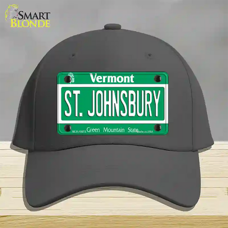 St Johnsbury Vermont Novelty License Plate Hat Cotton / Charcoal