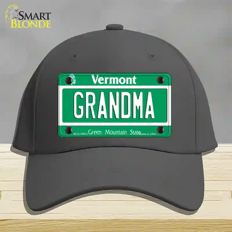 Grandma Vermont Novelty License Plate Hat Cotton / Charcoal