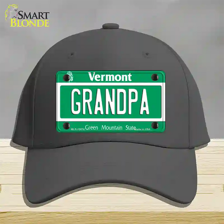 Grandpa Vermont Novelty License Plate Hat Cotton / Charcoal