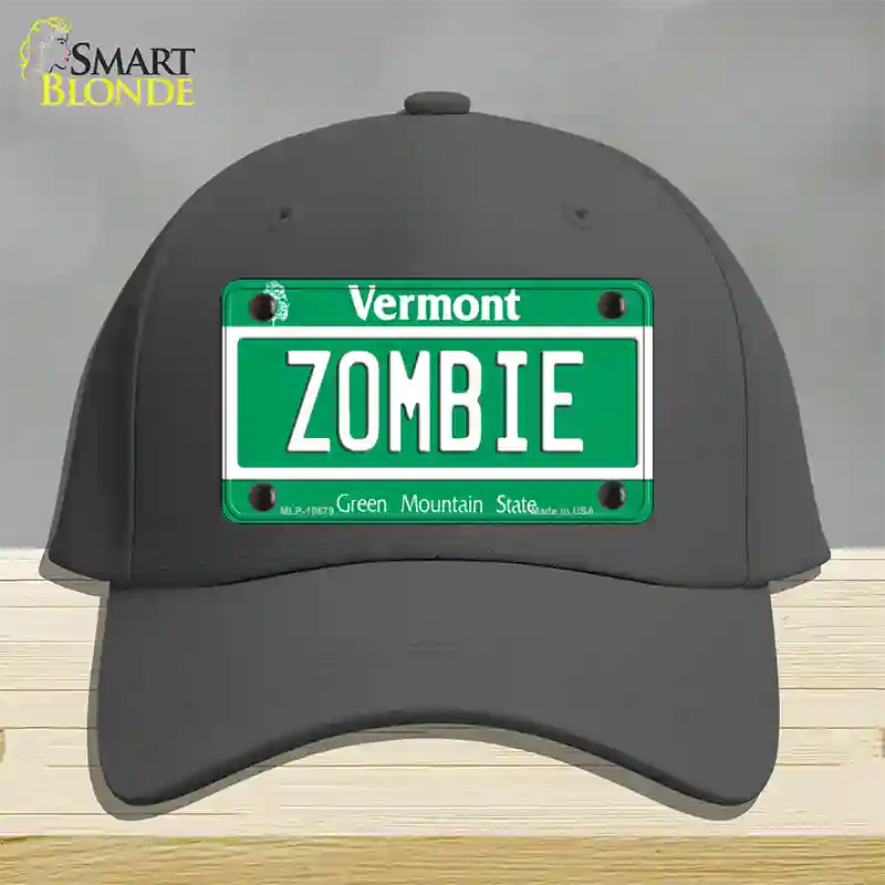 Zombie Vermont Novelty License Plate Hat Cotton / Charcoal