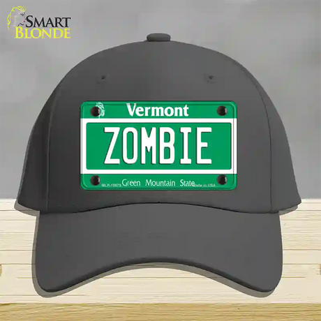 Zombie Vermont Novelty License Plate Hat Cotton / Charcoal