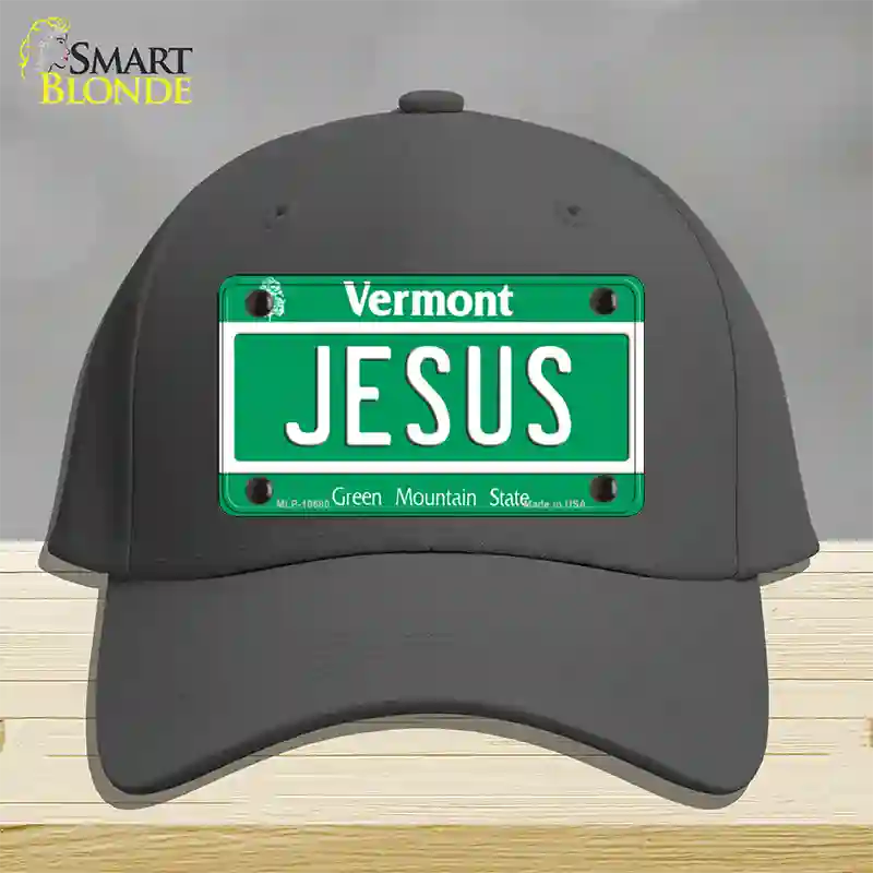 Jesus Vermont Novelty License Plate Hat Cotton / Charcoal