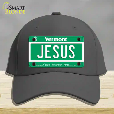 Jesus Vermont Novelty License Plate Hat Cotton / Charcoal