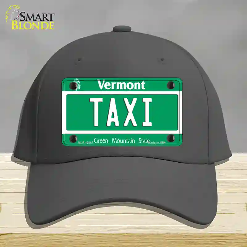 Taxi Vermont Novelty License Plate Hat Cotton / Charcoal