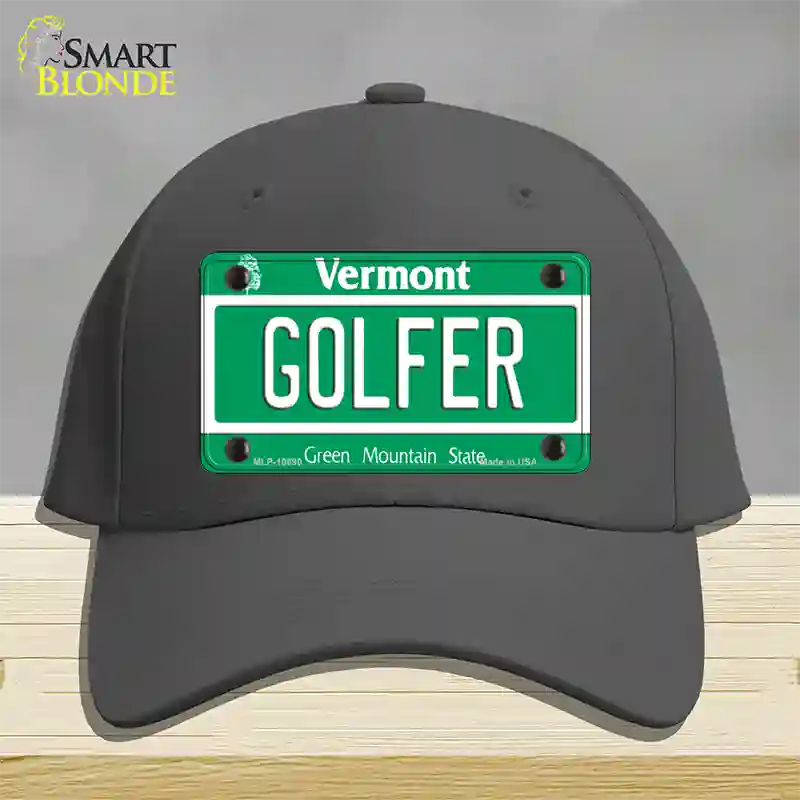 Golfer Vermont Novelty License Plate Hat Cotton / Charcoal