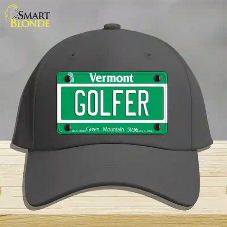 Golfer Vermont Novelty License Plate Hat Cotton / Charcoal