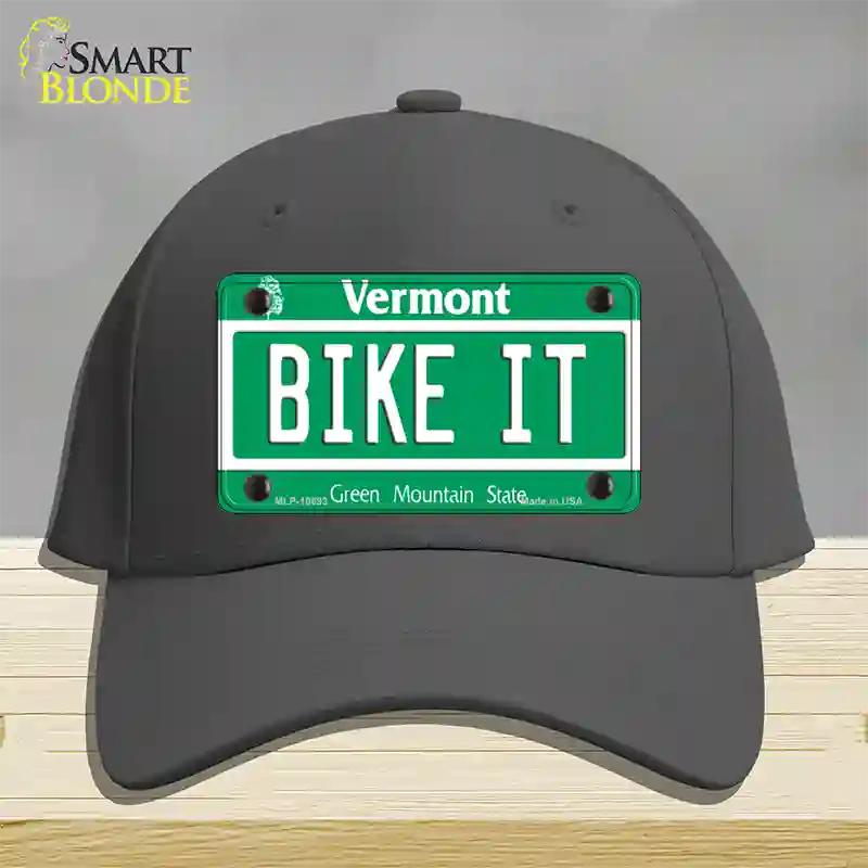 Bike It Vermont Novelty License Plate Hat Cotton / Charcoal