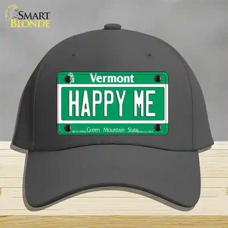 Happy Me Vermont Novelty License Plate Hat Cotton / Charcoal