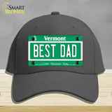 Best Dad Vermont Novelty License Plate Hat Cotton / Charcoal