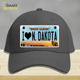 I Love North Dakota Novelty License Plate Hat Cotton / Charcoal