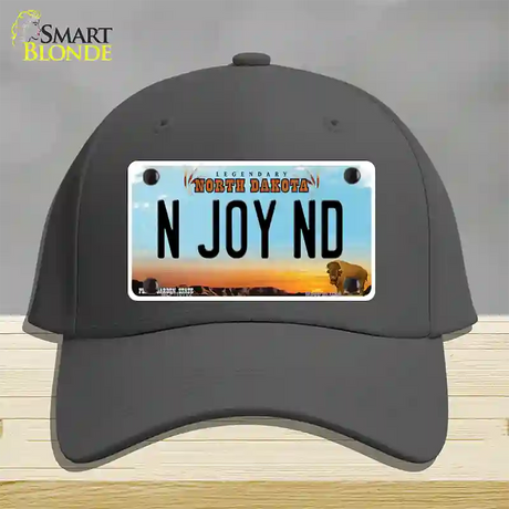 N Joy ND North Dakota Novelty License Plate Hat Cotton / Charcoal