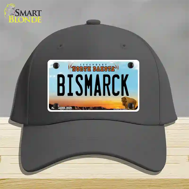 Bismarck North Dakota Novelty License Plate Hat Cotton / Charcoal