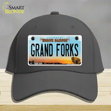 Grand Forks North Dakota Novelty License Plate Hat Cotton / Charcoal