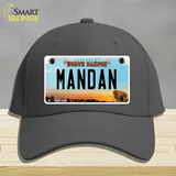 Mandan North Dakota Novelty License Plate Hat Cotton / Charcoal